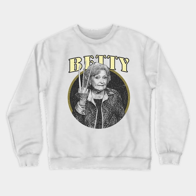 Betty White Funny Crewneck Sweatshirt by Mandegraph